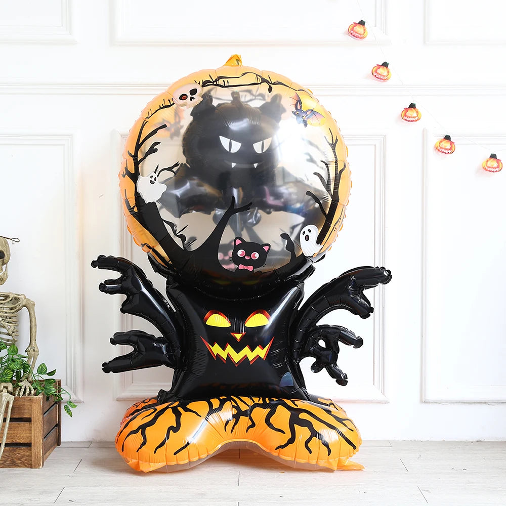 1PC Halloween 4D Large Standing Bat Pumpkin Ghost Foil Balloon Horror Props Halloween Theme Birthday Party Decoration Kids Gifts