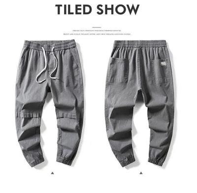 man trousers New Cotton Fashion Elastic Waist Baggy