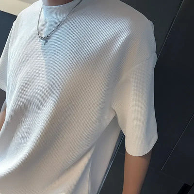 orange o neck t shirt for men