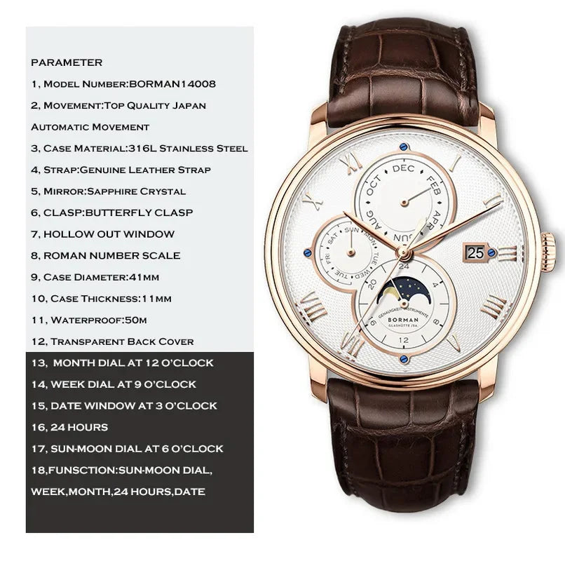 Borman luxury automatic men's watch