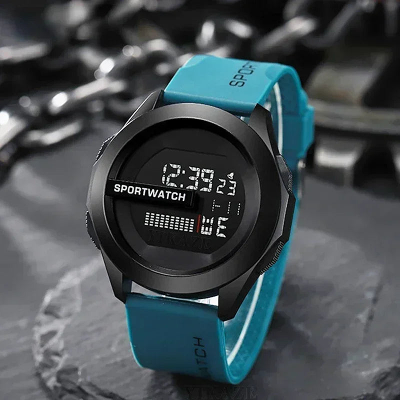 Man Digital Wristwatch Stopwatch Luminous