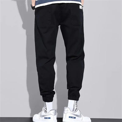 man trousers New Cotton Fashion Elastic Waist Baggy