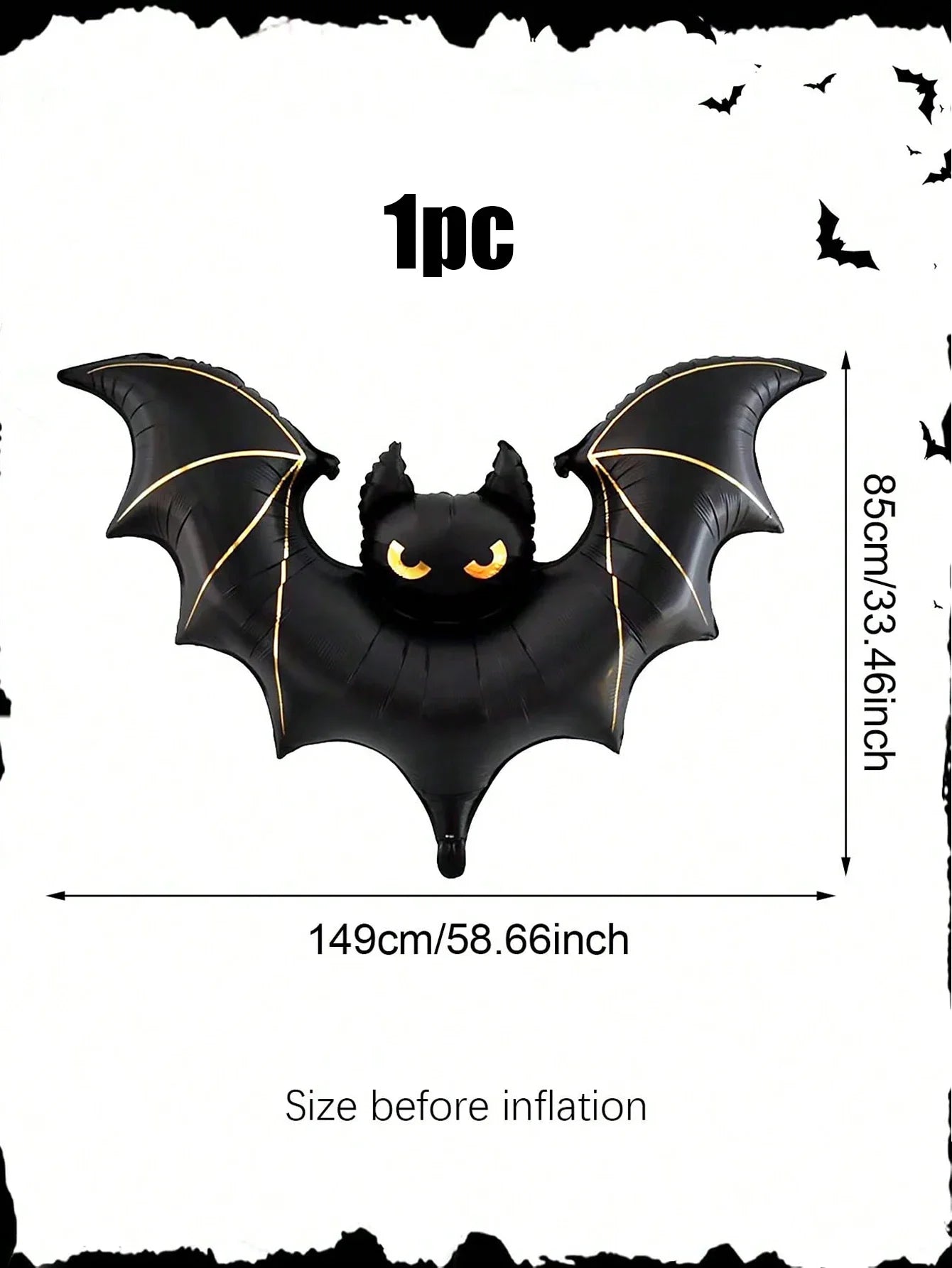 1/2pcs Large Scary Bat Balloon Halloween Party Birthday Decoration Bat Horror Theme Party Can Be Hung Bat Outdoor Decoration