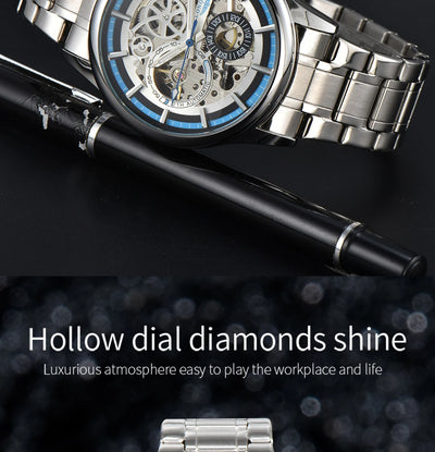 waterproof skeleton mechanical watch