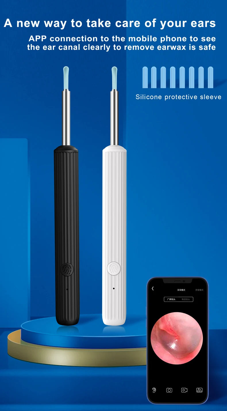 Ear Wax Removal Tool Camera Wireless Otoscope 1080P 3.9mm Ear Cleaner Camera Ear Endoscope Compatible for iPhone iPad Android