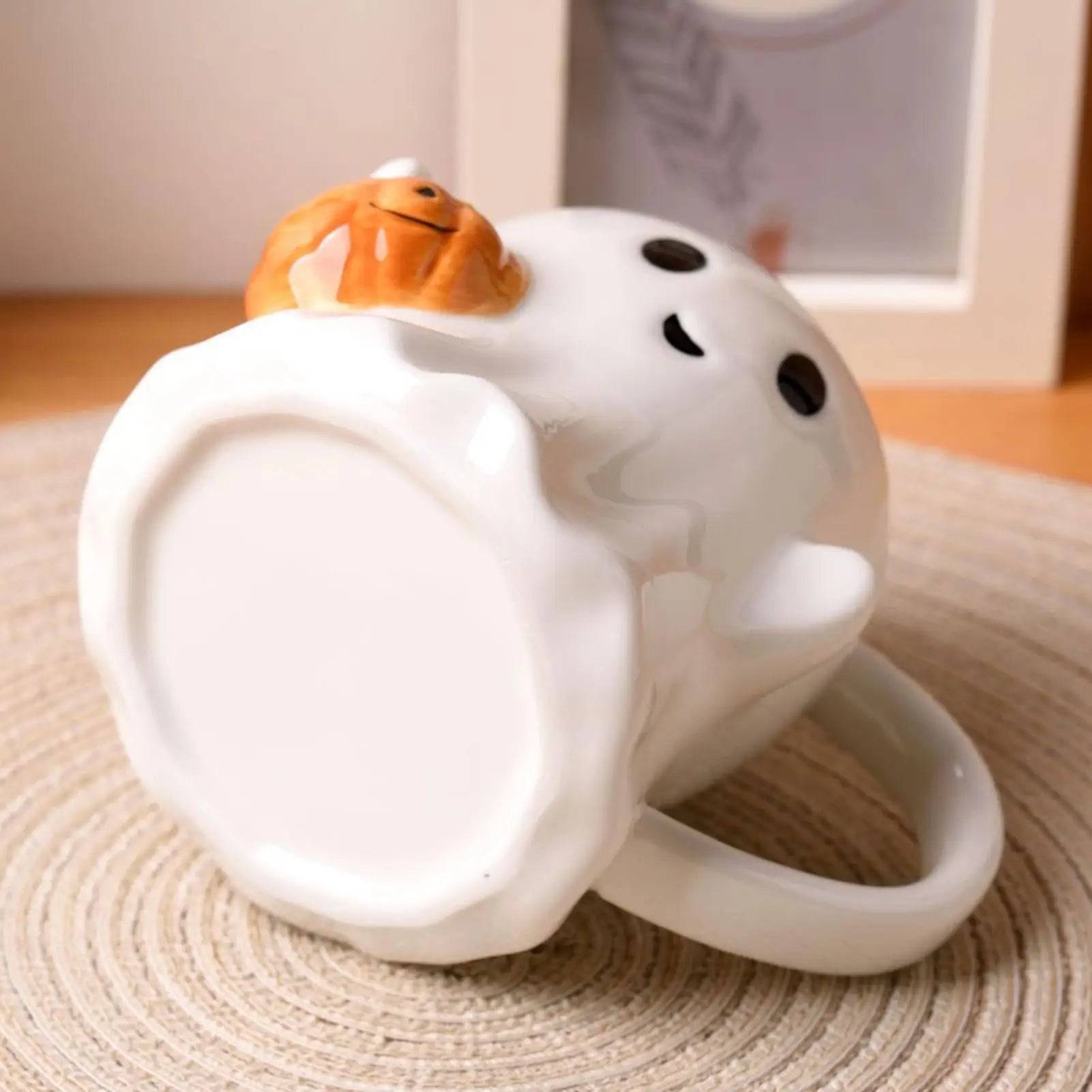 600ML Halloween Coffee Cups Creative Funny Ghost Ceramic Mugs Home Office Drinking Cup for Kids Adults Halloween Birthday Gifts
