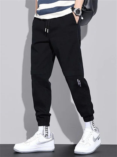 man trousers New Cotton Fashion Elastic Waist Baggy