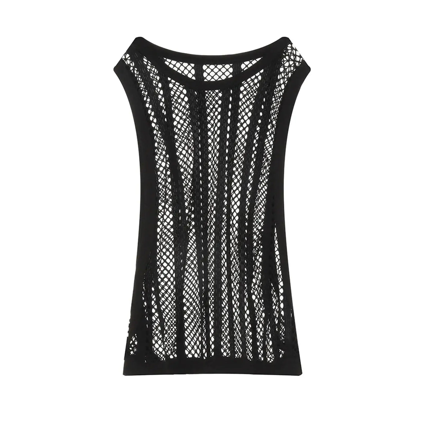 Men Tank Top Sleeveless Undershirt featuring a stylish black mesh design for spring and summer.