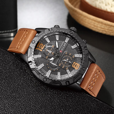 leather strap wristwatch