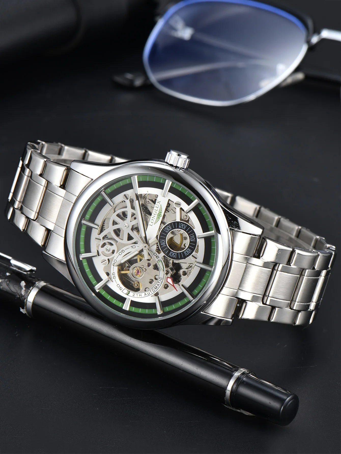 waterproof skeleton mechanical watch