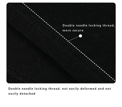 Detail of double needle locking thread on Gym Top Men Shirt Man Muscle Loose T-shirt, emphasizing durability and secure stitching.