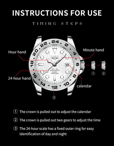 LIGE stainless steel wrist watches for men