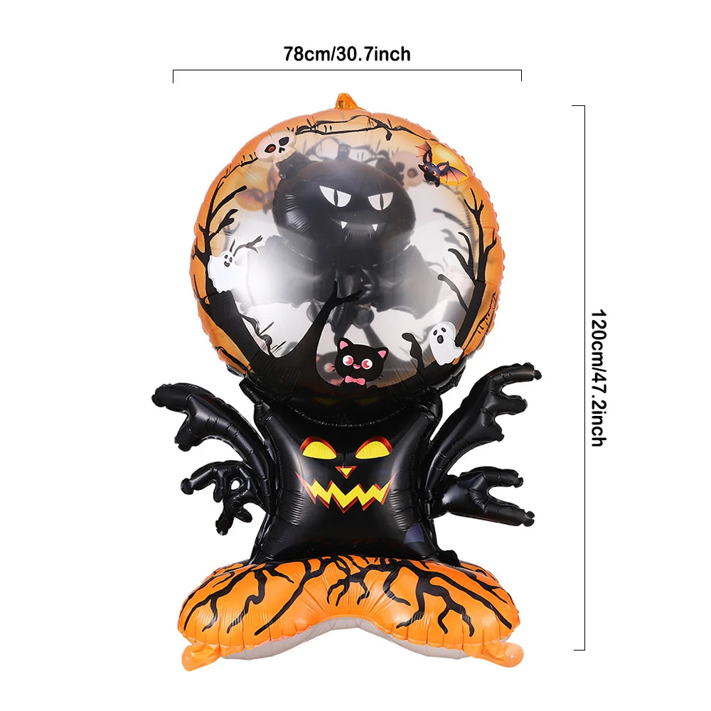 1PC Halloween 4D Large Standing Bat Pumpkin Ghost Foil Balloon Horror Props Halloween Theme Birthday Party Decoration Kids Gifts