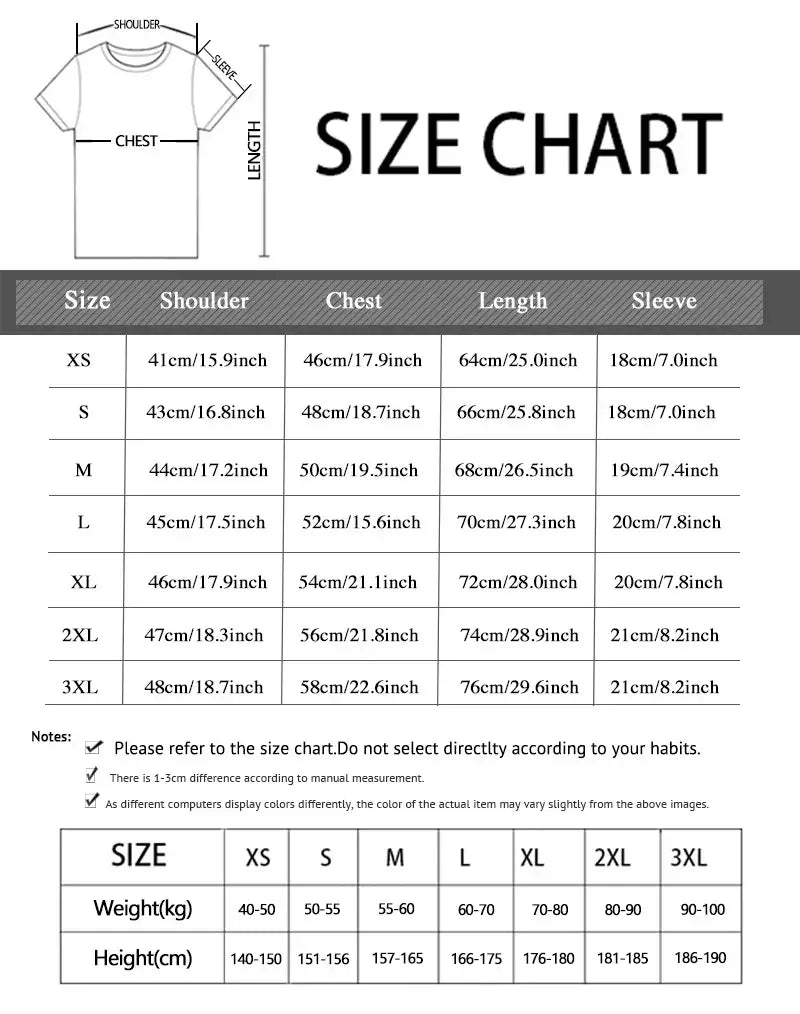 Outlaws MC men T shirt support outlaws t-shirt summer brand size chart for different sizes and measurements.