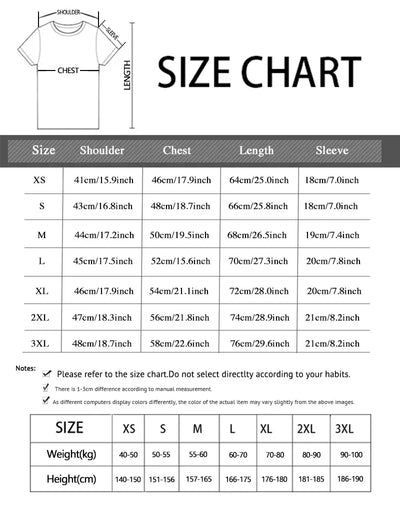 Outlaws MC men T shirt support outlaws t-shirt summer brand size chart for different sizes and measurements.