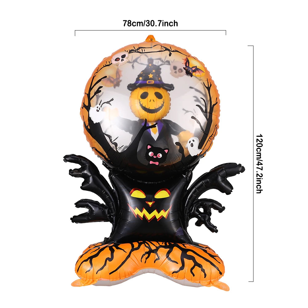1PC Halloween 4D Large Standing Bat Pumpkin Ghost Foil Balloon Horror Props Halloween Theme Birthday Party Decoration Kids Gifts