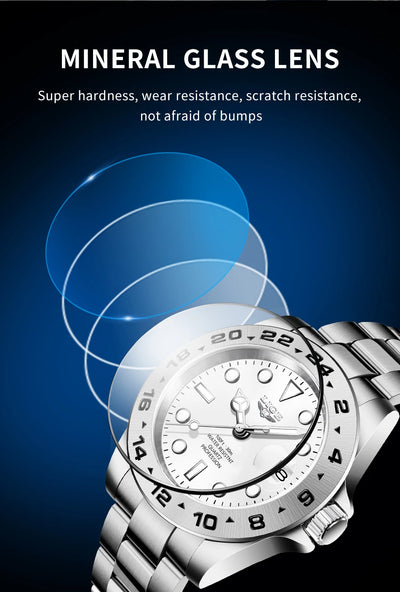 LIGE stainless steel wrist watches for men