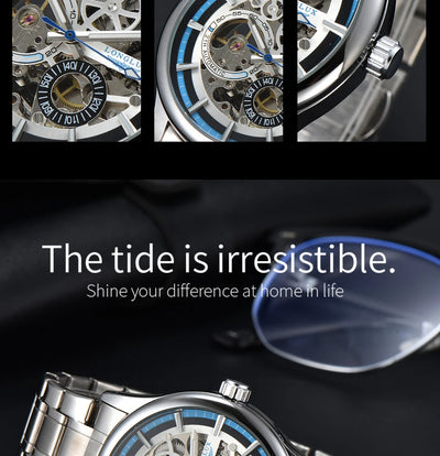 waterproof skeleton mechanical watch