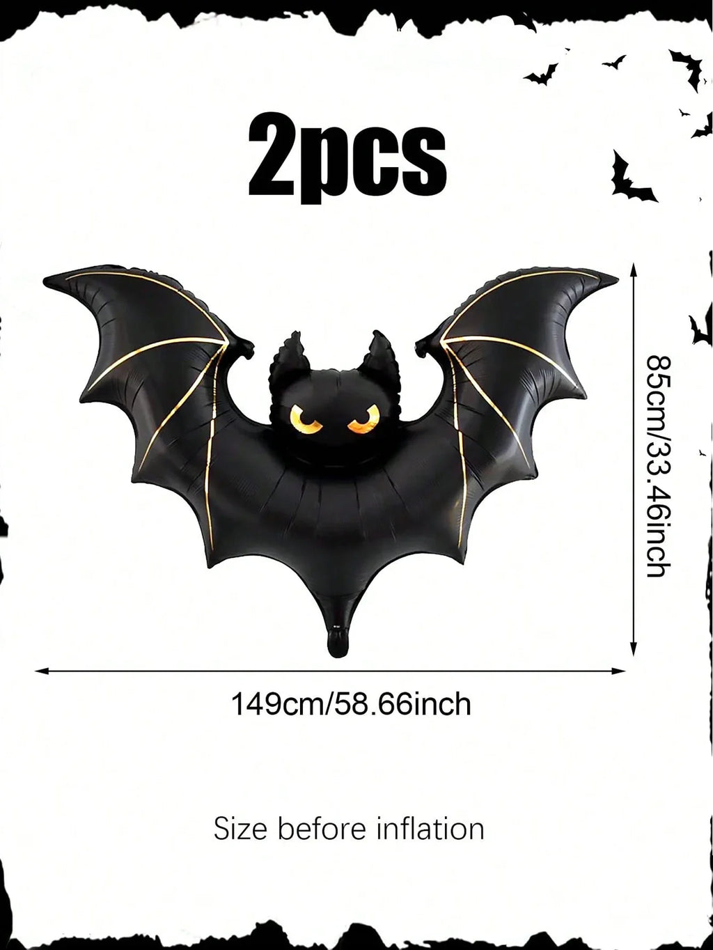1/2pcs Large Scary Bat Balloon Halloween Party Birthday Decoration Bat Horror Theme Party Can Be Hung Bat Outdoor Decoration