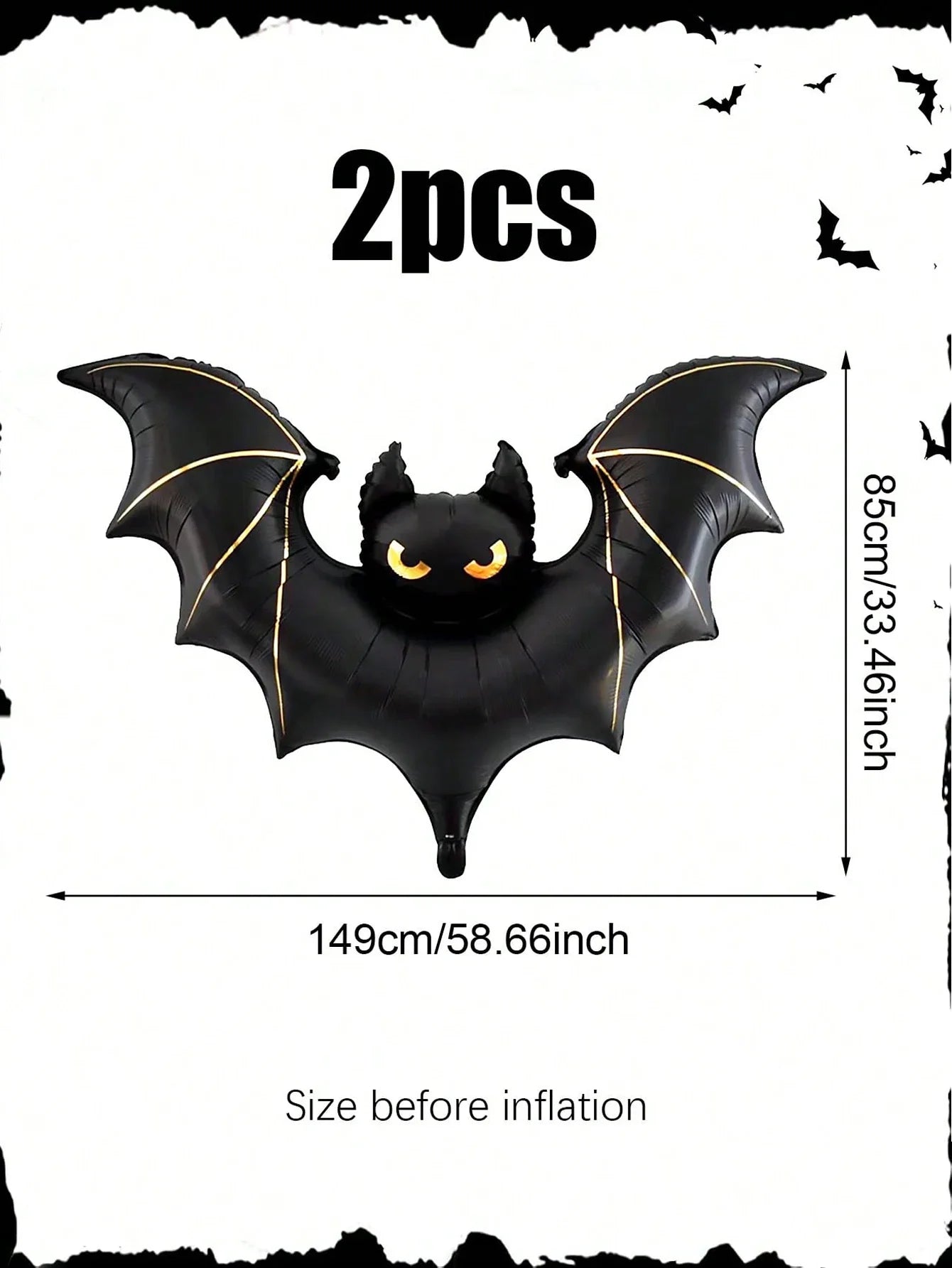 1/2pcs Large Scary Bat Balloon Halloween Party Birthday Decoration Bat Horror Theme Party Can Be Hung Bat Outdoor Decoration
