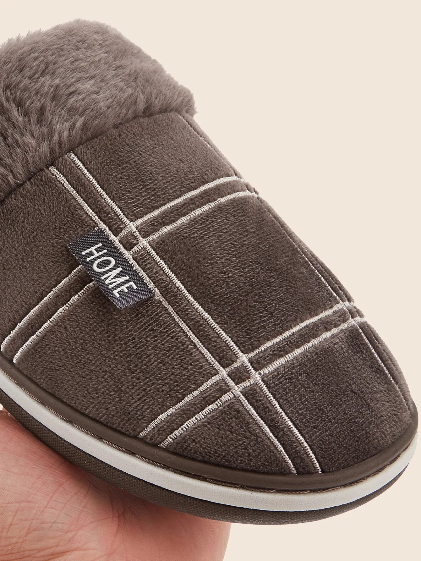 Plaid Warm Soft Comfortable Non Slip Living room Shoes