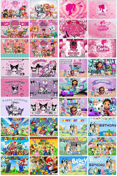 One Year Old Baby Birthday Backdrop Toys Bear White Balloons