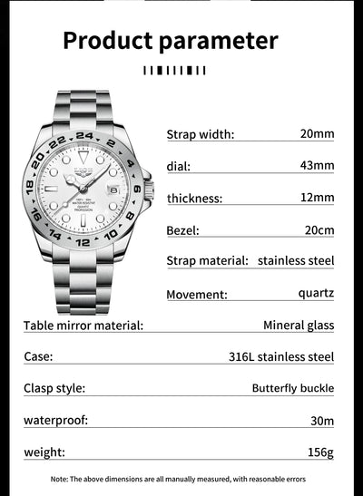 LIGE stainless steel wrist watches for men