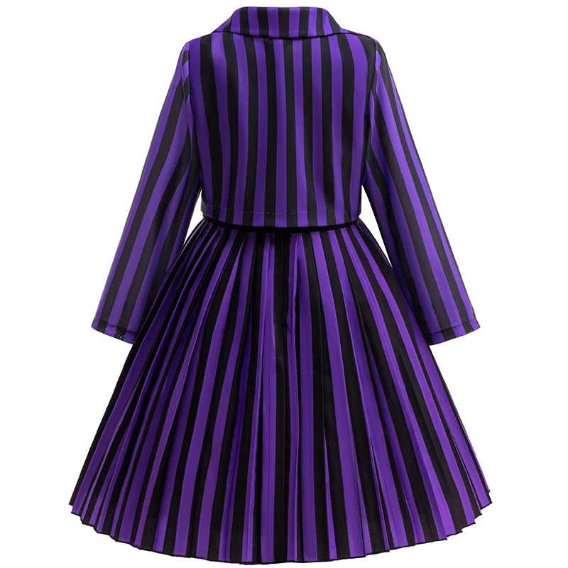Kids Girl Clothes 2Pcs Wednesday Enid Cosplay Halloween Costume Birthday Girls Party Dresses Carnival Children Clothing Outfits