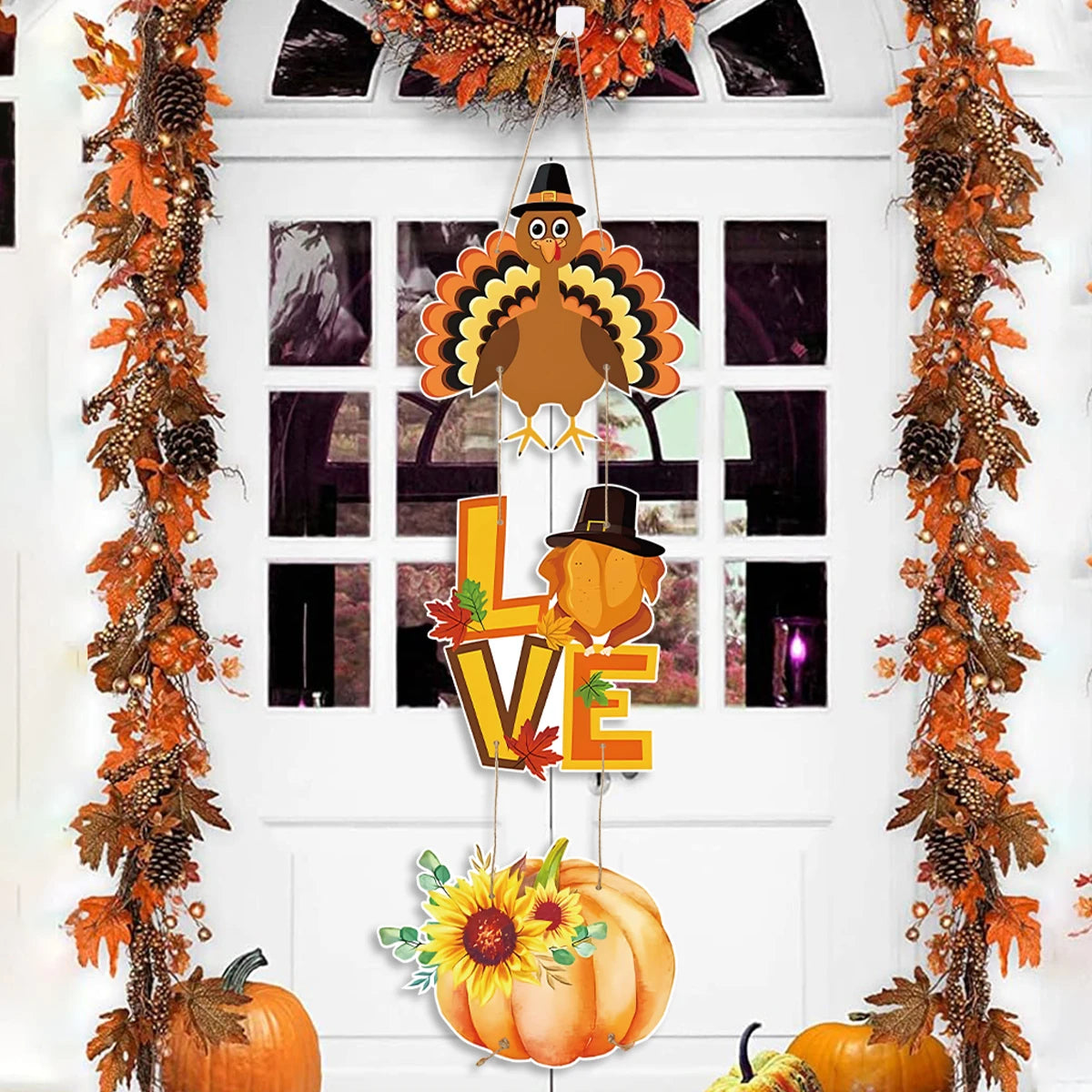 Happy Thanksgiving Day Door Banner