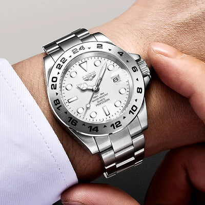 LIGE stainless steel wrist watches for men