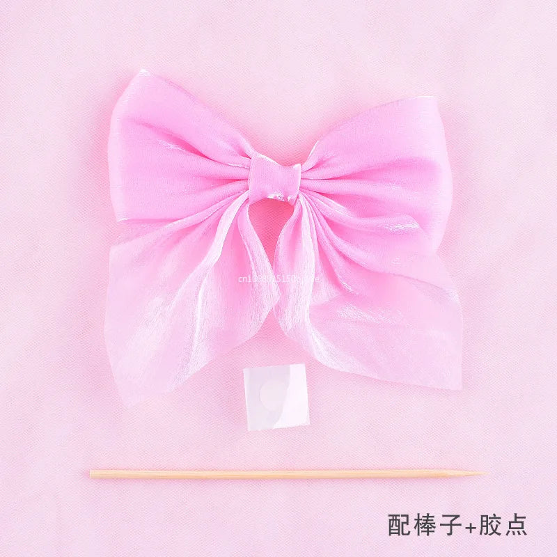 Happy Birthday Cake Topper Bow-knot Wedding Anniversary Cupcake Toppers Baking DIY Party Flag Baby Shower Cake Decor decoracion