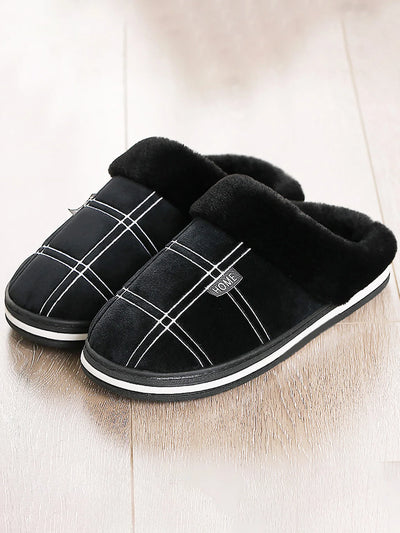 Plaid Warm Soft Comfortable Non Slip Living room Shoes