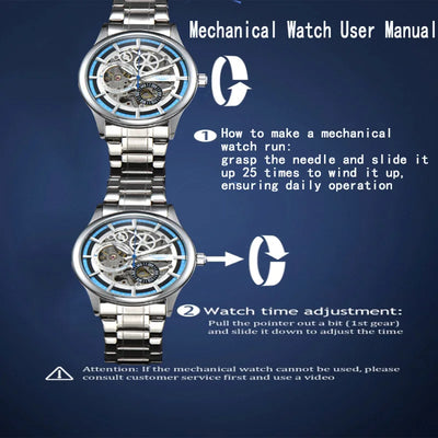 waterproof skeleton mechanical watch