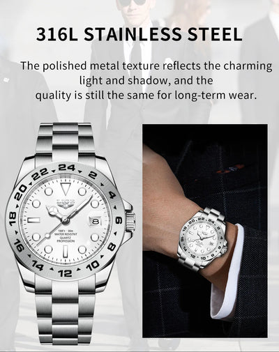 LIGE stainless steel wrist watches for men