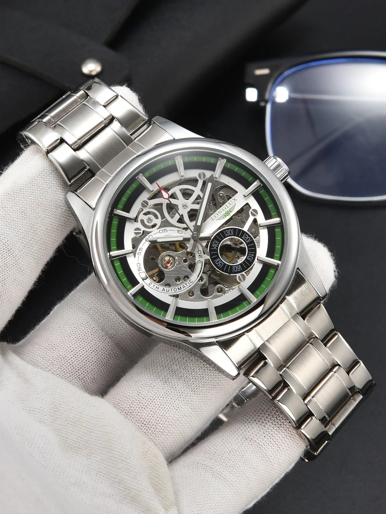 waterproof skeleton mechanical watch