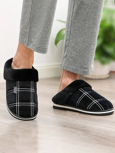 Plaid Warm Soft Comfortable Non Slip Living room Shoes