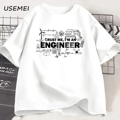 engineer t-shirt for men featuring a design with the text 'Trust Me, I'm an Engineer' and engineering graphics.