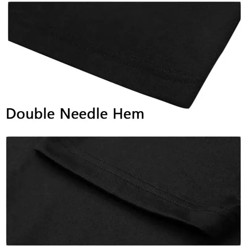 Close-up of Double Needle Hem on Stand T-Shirt for Men Graphic T Shirts Tops