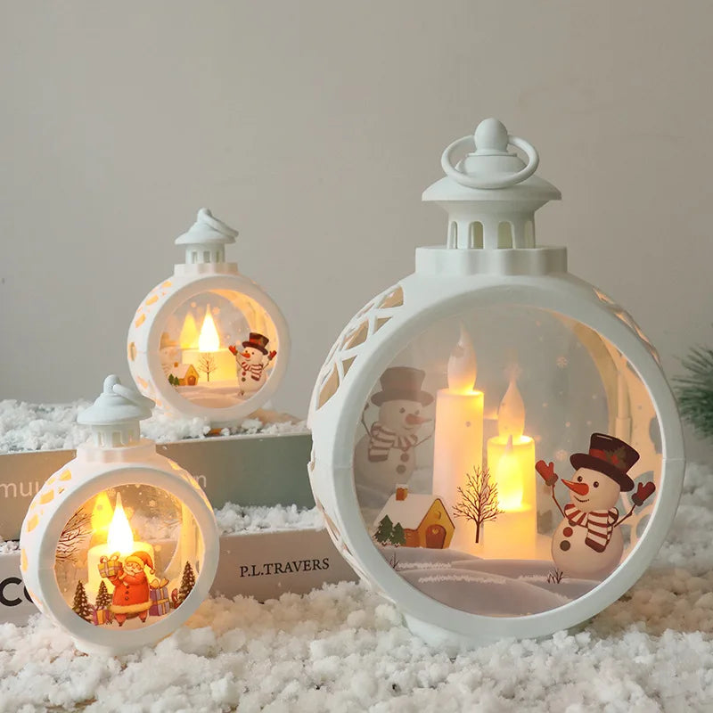Christmas decorations retro night lights luminous gifts window