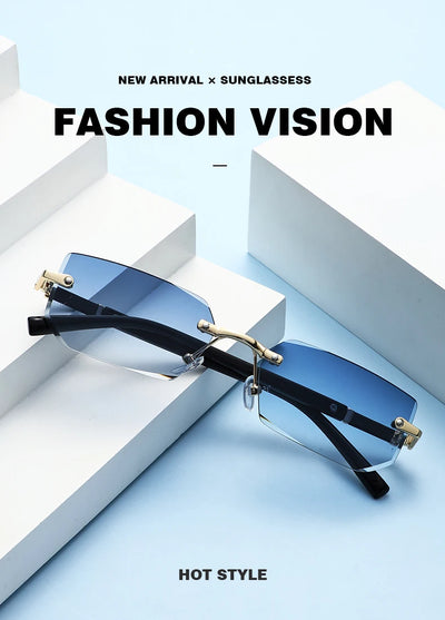 Trendy Rimless Sunglasses for Men