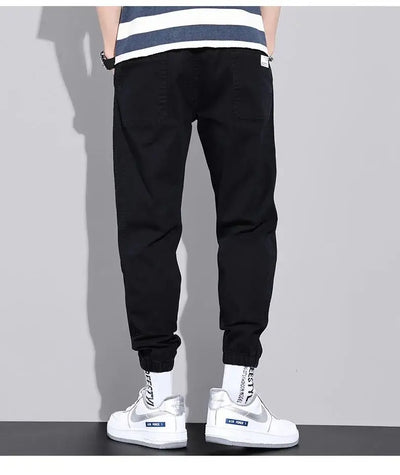 man trousers New Cotton Fashion Elastic Waist Baggy