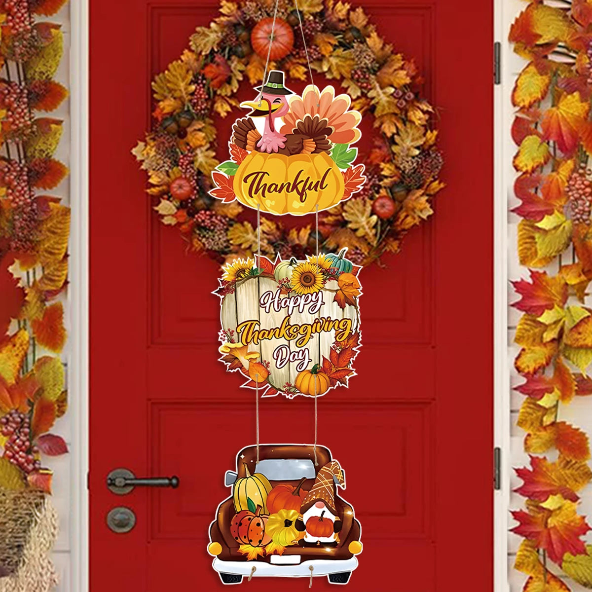 Happy Thanksgiving Day Door Banner