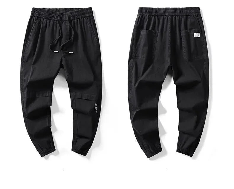 man trousers New Cotton Fashion Elastic Waist Baggy