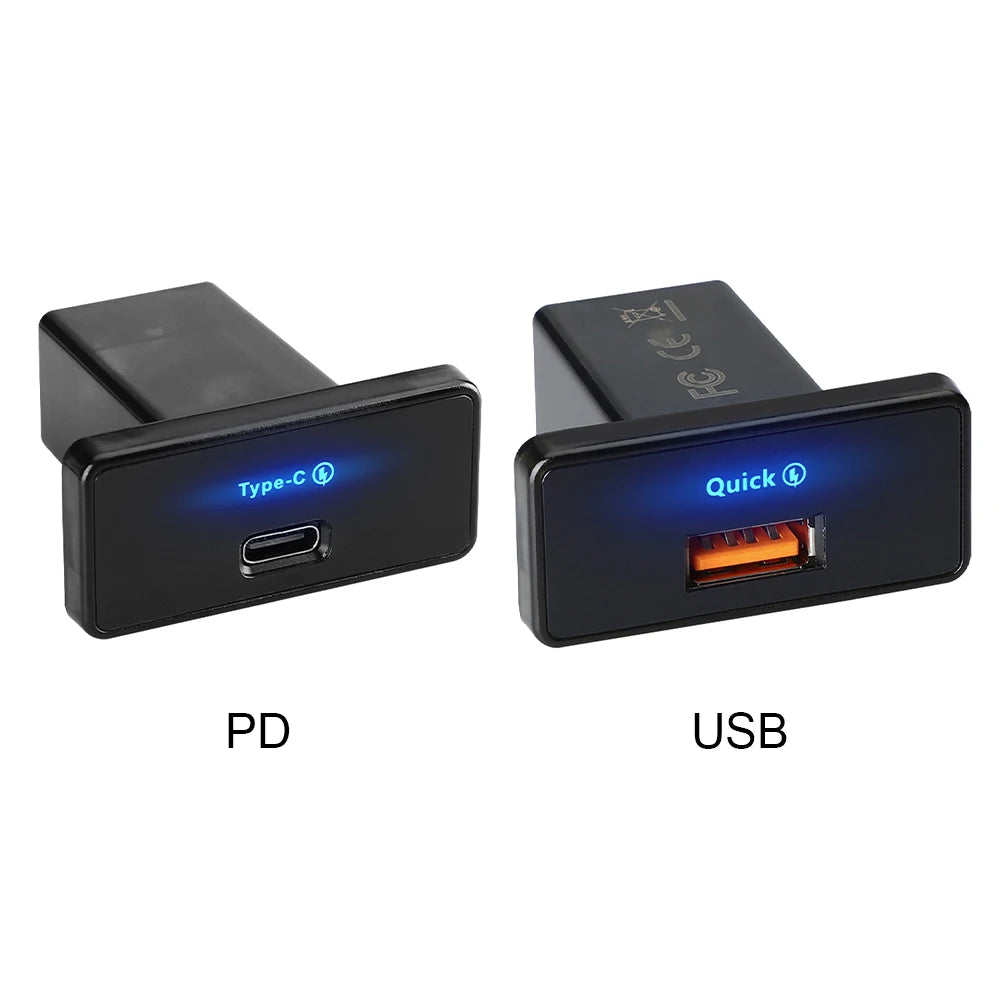18W/30W RV USB Outlet Adapter Fast Charging Car Charger 12V-24V PD Type C/USB USB Phone Charger Adapter Panel for RV Boat Truck