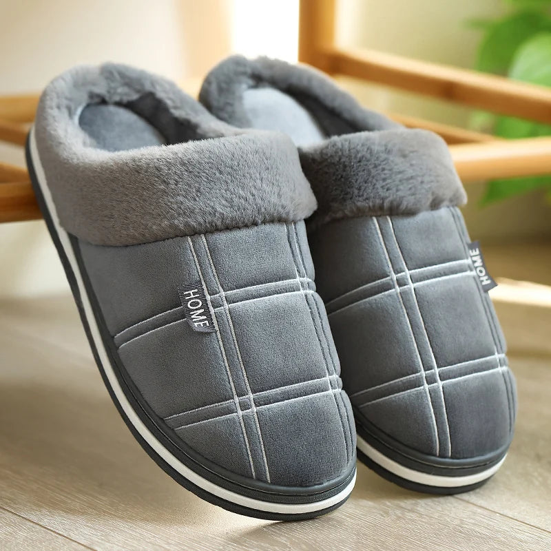 Plaid Warm Soft Comfortable Non Slip Living room Shoes