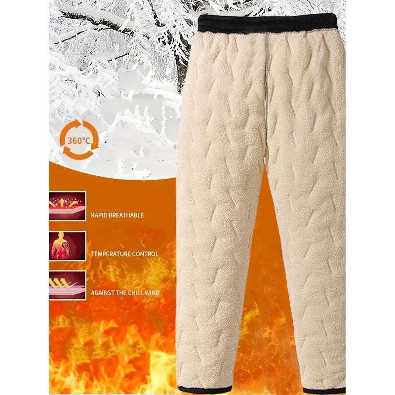Men's Casual Trousers Plush Velvet Thickened Winter Thermal