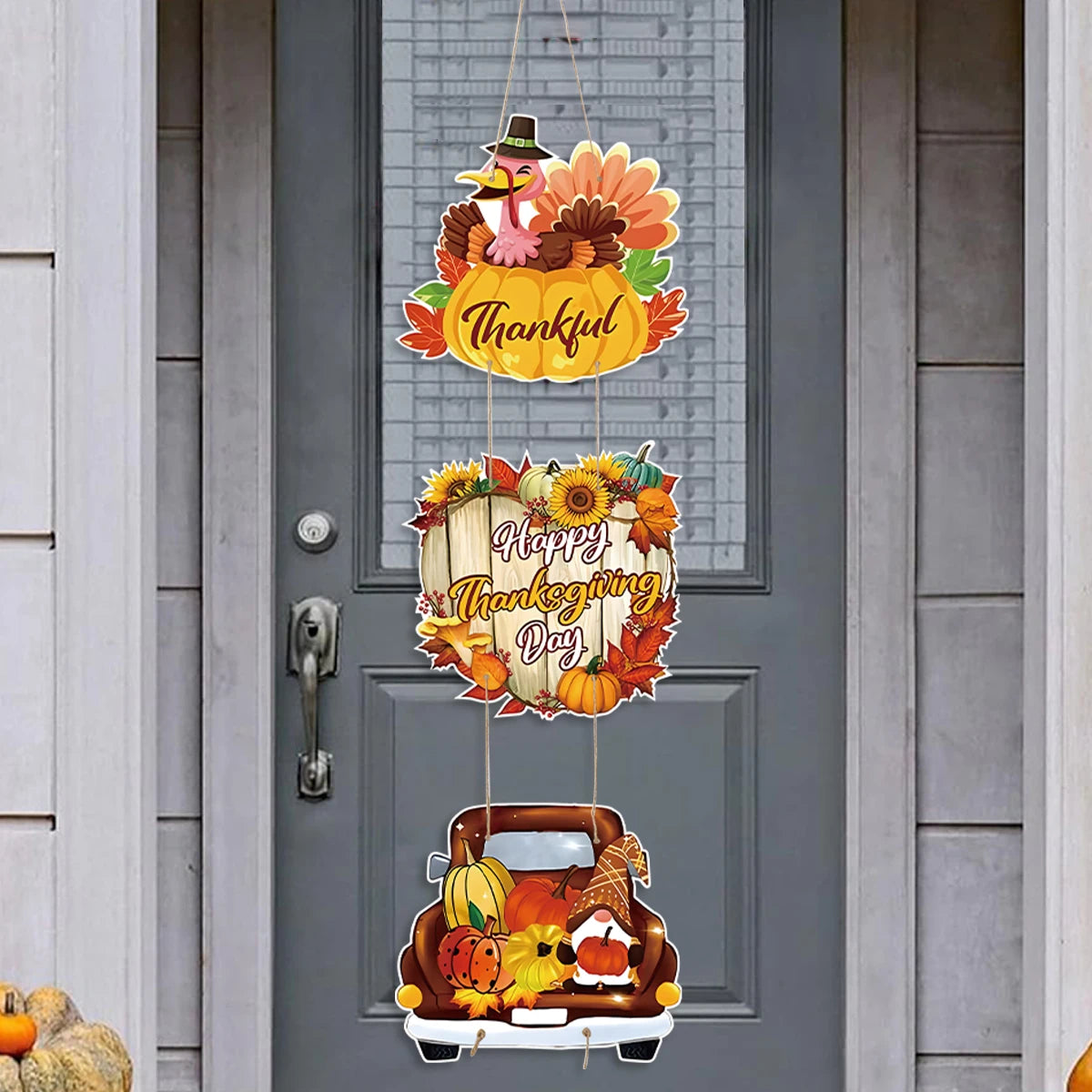 Happy Thanksgiving Day Door Banner