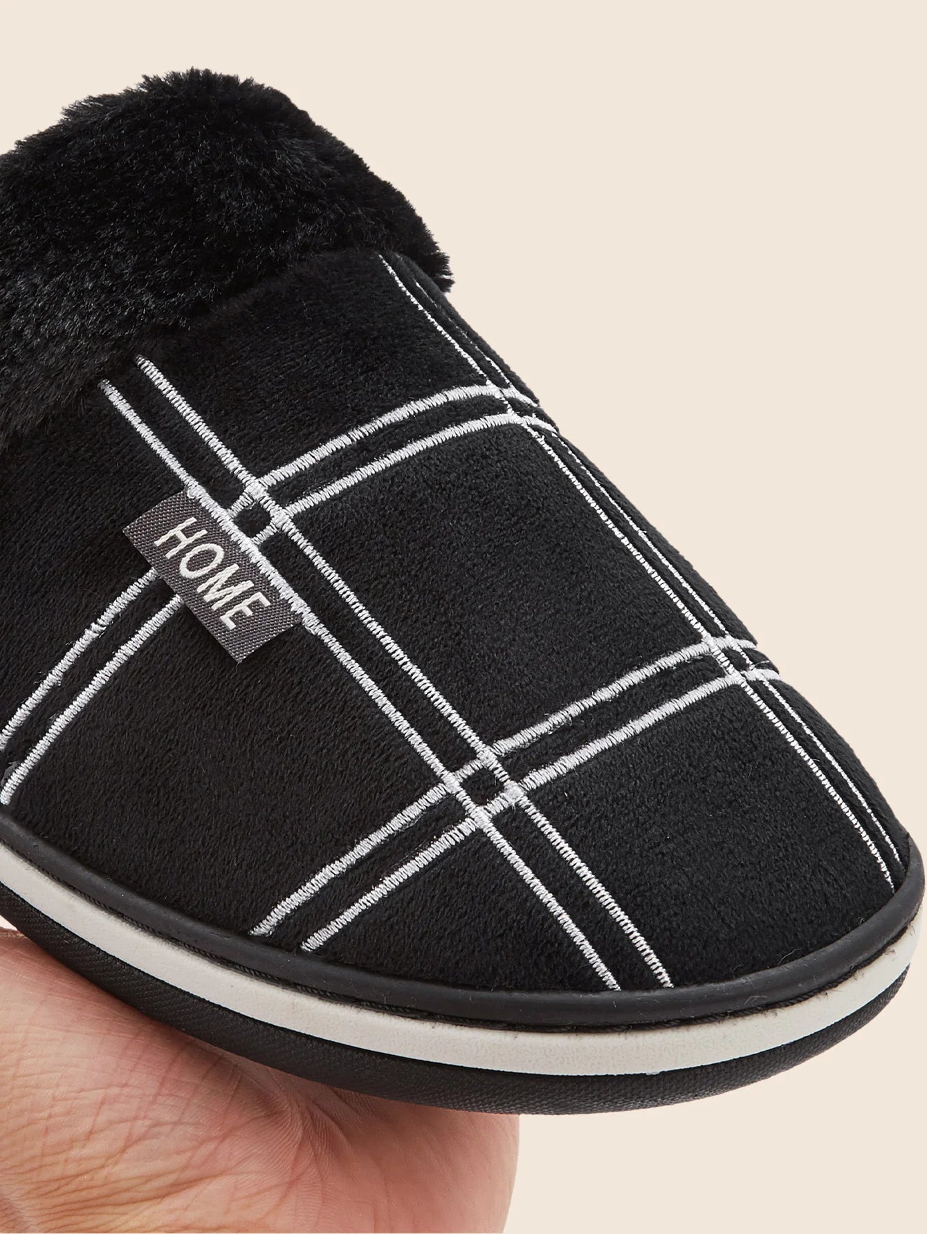 Plaid Warm Soft Comfortable Non Slip Living room Shoes