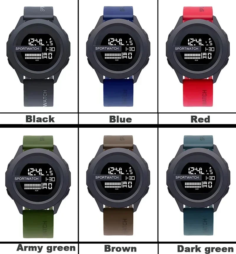 Man Digital Wristwatch Stopwatch Luminous