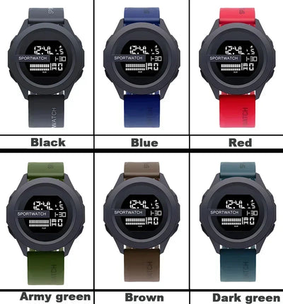 Man Digital Wristwatch Stopwatch Luminous